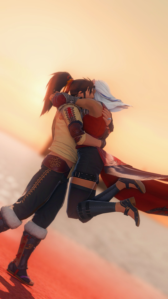 A Thavnairian date  #|| Tiger Prince & the Stray #Hien Rijin#ffxiv#lord hien #final fantasy xiv #ff14 #hien x wol  #wol x npc  #hien x kiri #kiri #I have another shot of them falling too but it looks bad I dont want to ruin this