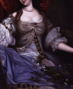 mademoisellelapiquante:  Barbara Palmer, Duchess of Cleveland by John Michael Wright - 1670 (detail) 