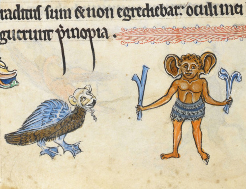 big eared guy and a duck hybrid &lsquo;The Rutland Psalter&rsquo;, England ca. 1260. British