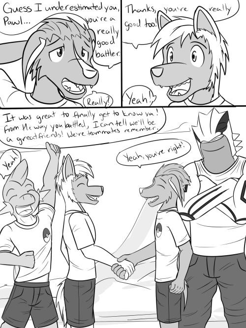 Pokemon Combat Academy, pg 46-47Gordon imparting some lessons to Jolt, and looks like he’s realized 