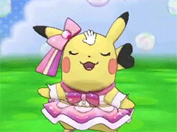 10mb:  Dressed up pikachu in Pokemon Amie!