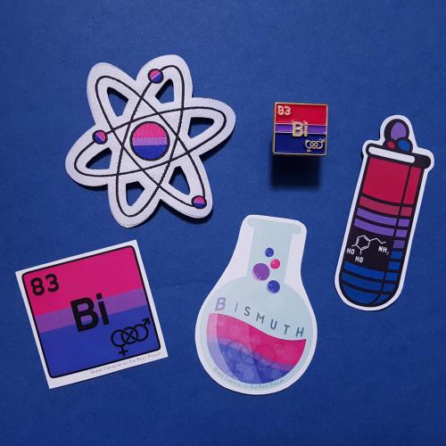 ghost-postables:viterant:sosuperawesome:Queer Chemistry Pride Pins / Stickers / Patches / T-ShirtYas