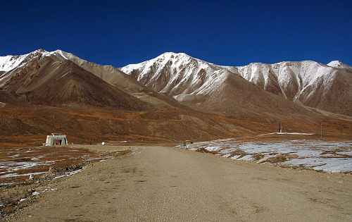 The China-Pakistan border crossing.The China-Pakistan border at the Khunjerab Pass is, at over 4,693