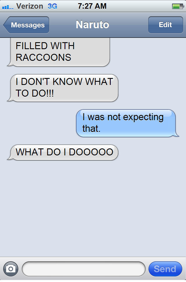 textsfromshinobi:  Naruto is a horrible house-sitter.