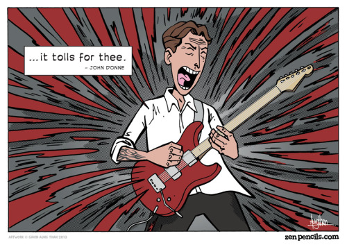 zenpencils:  For Whom the Bell Tolls - a tribute to Jeff Hanneman   Beautiful