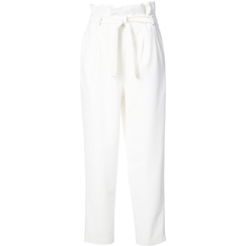 Josie Natori paperbag waist trousers ❤ liked on Polyvore (see more tapered leg pants)