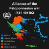 The Peloponnese war was a civil war in ancient Greece that took place between Athens and Sparta in the years 431-404 BC.
by hellenic.maps