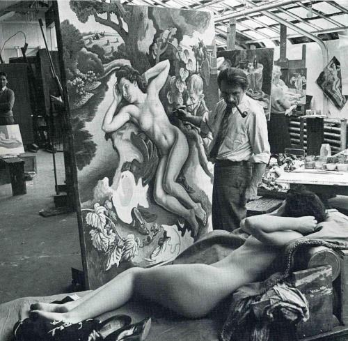 (top) Thomas Hart Benton, The Rape of Persephone, 1938.(bottom)  Alfred Eisenstaedt, Thoma