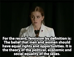 princesssparklecunt:  huffingtonpost:  Emma Watson Fights For Gender Equality With Powerful UN Speech Watson formally invited men to join the fight for gender equality in a moving speech on Sept. 21, launching the HeForShe campaign.  For more on Watson’s