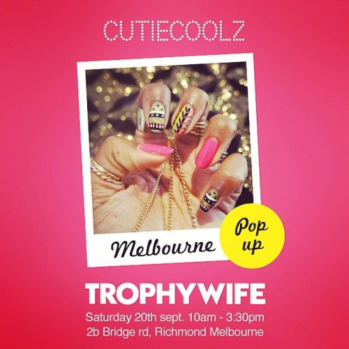 Don’t forget! Tomorrow, Cutiecoolz Melbourne pop up at the @trophywifesalon! Limited spots left, bookings via www.trophywife.com
#nails #nailart #sydneynailart #cutiecoolz #melbournenailart #trophywife (at Cutiecoolz in Melbourne)