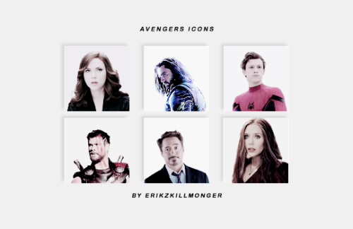 erikzkillmonger: ☆ 86 Avengers icons from MCU ↪ requested by anon  + 100x100+ please like 