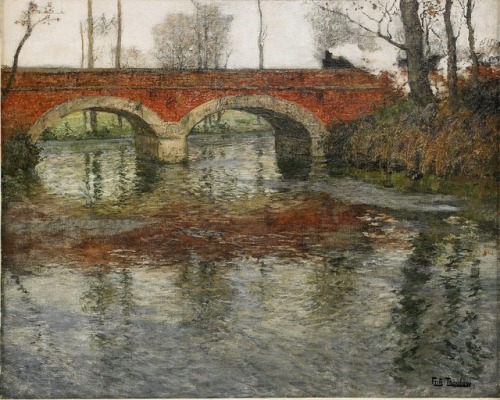 suzetteshea:Thaulow Franskt, “flodlandskap med stenbro”. ( River landscape with stone br