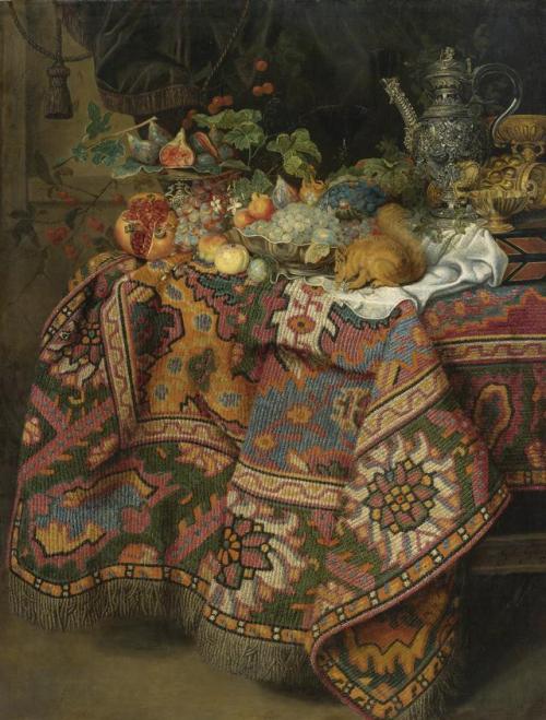 ce-sac-contient:Guiliam Gabron (1619-1678) - Still Life with Fruit, Gold and Silver Vessels and