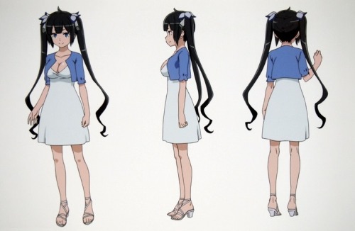 as-warm-as-choco:    DanMachi (ダンまち?) model sheets of Hestia’s (ヘスティア) outfits by character designer Shigeki Kimoto (木本 茂樹). Edited these photos from the Tokyo Anime Center exhibition in Akihabara (Part 2).