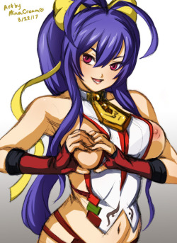   Mai doing the heart-shaped boob pose~<3