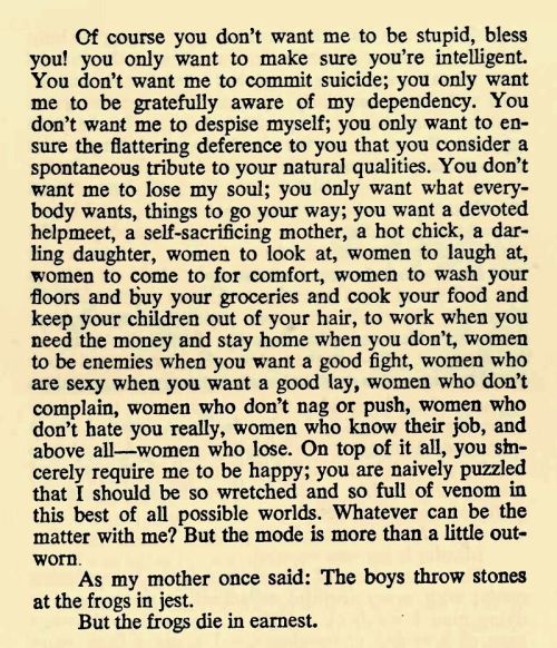 citylawns: The Female Man by Joanna Russ (1975). 