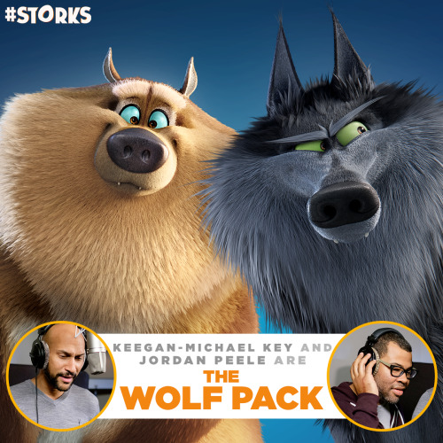 This duo is not one to be missed. Keegan Michael Kay @JordanPeele are The Wolf Pack in #STORKS - in 