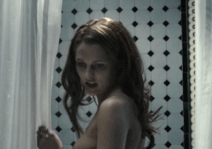 10tripledeuce:  After deciding she needs to be fulfilled , Teresa Palmer strips down and stalks her lover in the bathroom methodically before tapping him on the shoulder to let him know that she needs his “services”, after entering the bathtub where