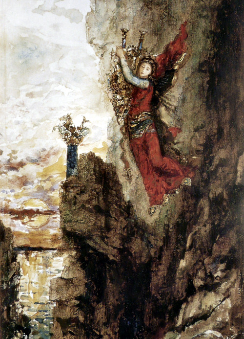 saveflowers1:Art by Gustave Moreau (19th century) - “Sappho In Leucadia.”