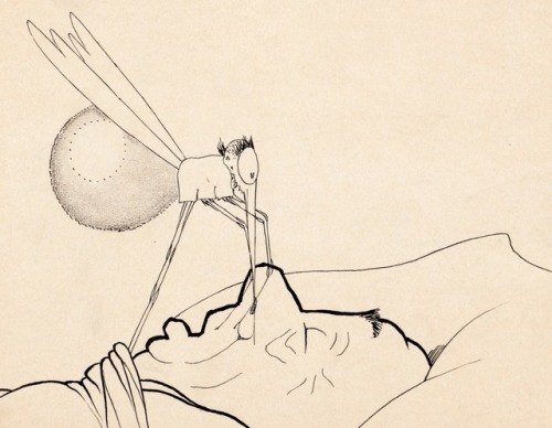 Animation art from Winsor McCay’s HOW A MOSQUITO OPERATES (1912).