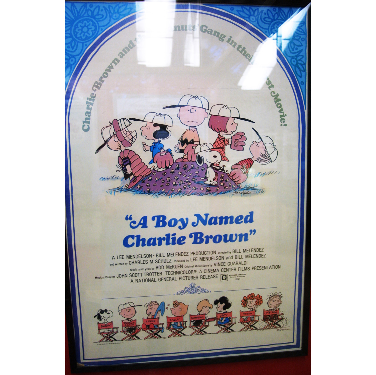 movie poster for A Boy Named Charlie Brown, Snoopy’s Gallery and Gift Shop, Santa Rosa, California.