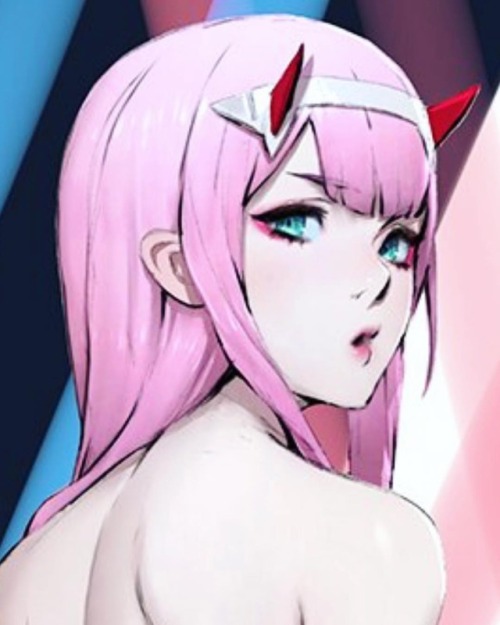 Cropped version of 002, done on iPhone Procreate Pocket. ❤️❤️ . . . #darlinginthefranxx #002 #zerotw