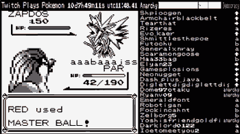 railroadsoftware:  butt-berry:  Amazing moments in Twitch Plays Pokemon 50,000 people come together to go way off path to the power plant, find Zapdos, and throw the master ball at it without tossing it on the way there  they released it  