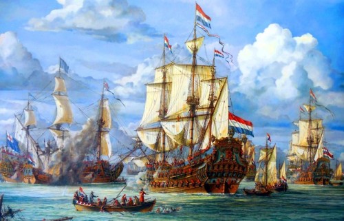 1666 Dutch flagship ‘Groot Hollandia’ in battle
