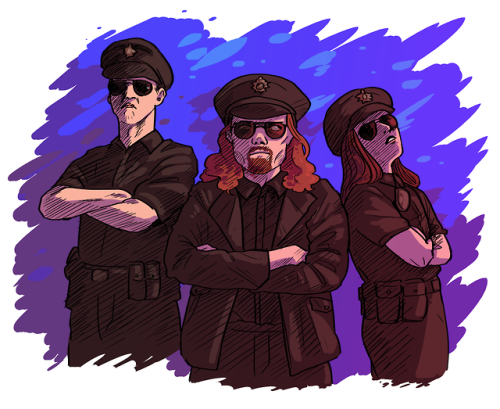 quakgrass:[image desc: a digital drawing of the three police officers from ‘the guy who didn’t like 