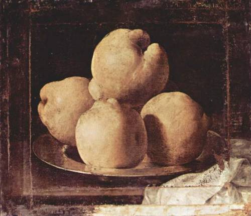 Still Life with Dish of Quince, 1664, Francisco de ZurbaranMedium: oil,canvas
