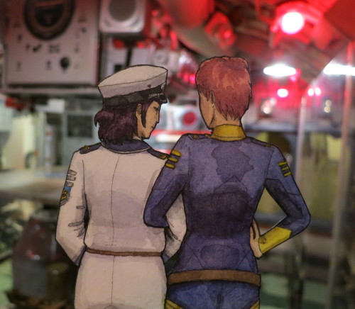 Captain Saki Todo and her girlfriend her first mate Megumi Kanzaki; from Space Battleship Yamato 220