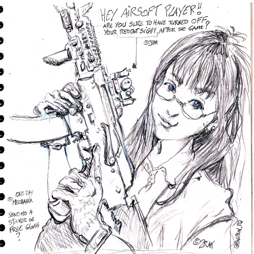 it’s sunday, it’s the reminder for the airsoft playerwip, croquissee daily sketch on my instagram @2