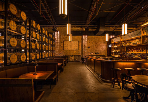 {Wine barrel banquettes? In a distillery? Cute.} Archie Rose Distillery is Sydney‘s first distillery