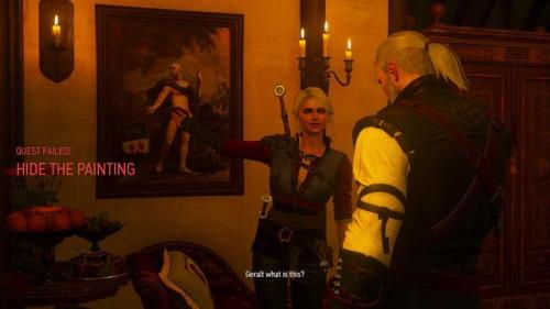 witcher-news:Ciri discovers Geralt’s Nude Painting