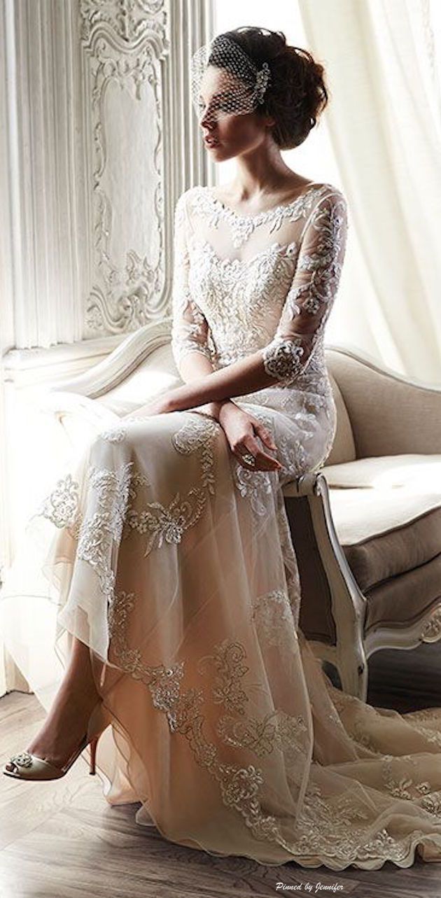 angela1610:
“ Peach bridal gown with completed with romantic cream lace
”