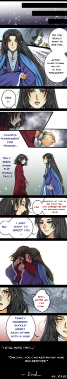 windrelyn:“Hug” My Comicstrip for Fëanor and Fingolfin. Hope you enjoy it!