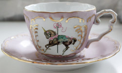 mug-envy:   Unicorn Carousel Teaset by AngiolettiDesigns 