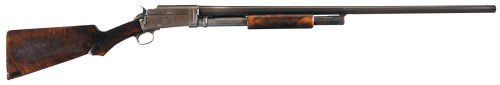 Scarce factory engraved Marlin Model 19S pump action shotgun, early 20th century.