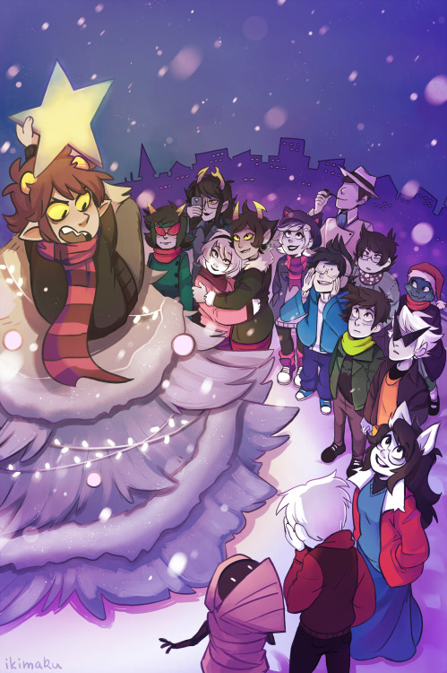  wohoo time to get in the holiday spirit!! hadn’t drawn the whole gang together in a while so that was nice :^) ❄️ you can get it as print on wlf here!