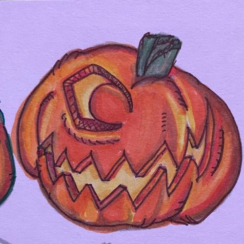 Yesterday’s #jackolantern had many eyes and a small mouth. Today’s #inktoberdrawing has 