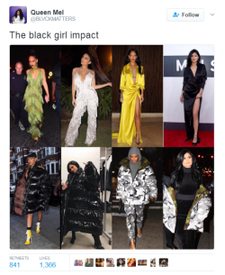 lost-in-spacee:  mielparaoshun: blvckgeezus: Bruh she not even lowkey about it  She has way too much money to be outfit stealing tbh   ^