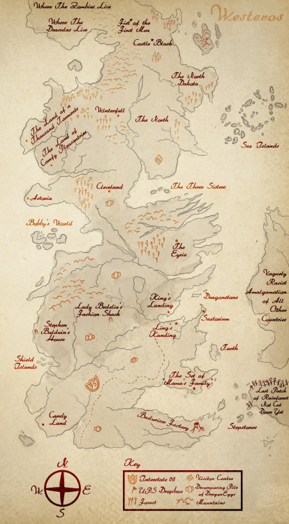 buzzfeed:A more detailed map of Westeros.