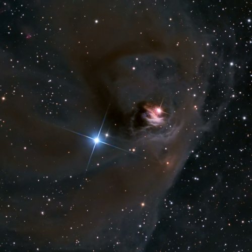 spacewonder19:  T-Tauri illuminated by Hind’s Variable nebula NGC 1555 © Kent Wood  