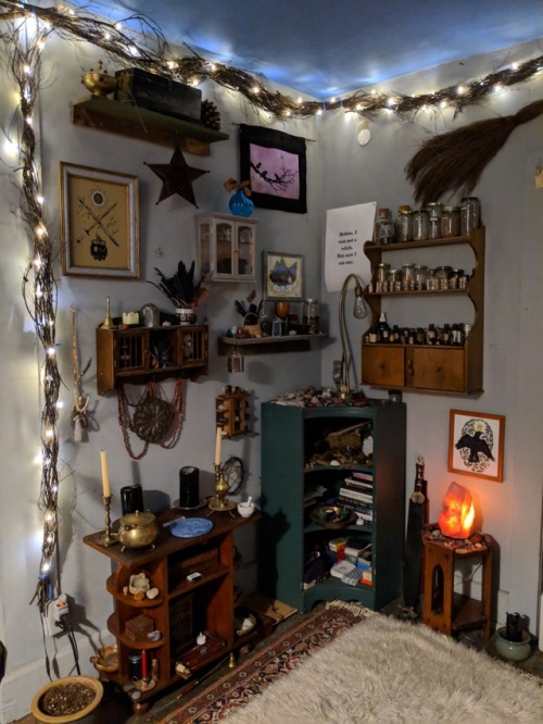 upthewitchypunx:Some of my craft/Craft room. This phone camera is ridiculous.