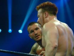 rkoingxyou:See how Randy’s looking at Sheamus. Aww….adorable &lt;3