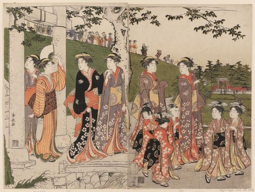 An Excursion to Mimeguri, Torii Kiyonaga, 1788