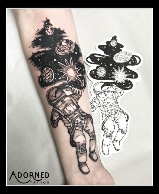 Tattoo studio in Dorset, UK - ASTRONAUT AND SPILLED SPACE SNAPSHOT Georgia  Jay...