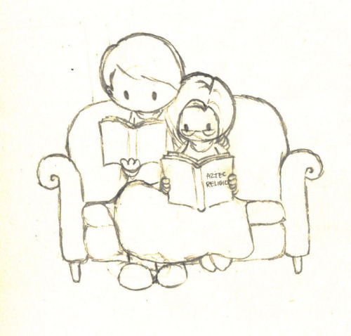 notjustabook:Sketch for a piece I’m going to do RIGHT NOW with Ian and Barbara because I love them s