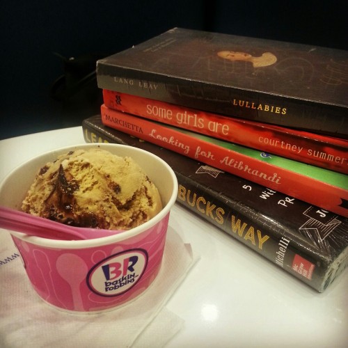 First book haul in a very long time, plus Ice cream. Life is okay again.