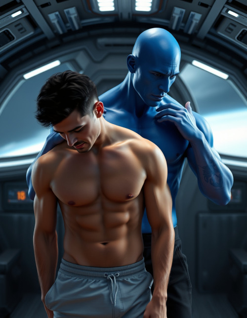 The Tall Blue Alien Named Padir Invited The Human Male On His Ship In Orbit Around The Earth